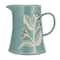 Hello Honey; Hello Honey® 8" Blue Hand-Painted Wax Relief Pattern Stoneware Pitcher; Category:Pitchers; Image:5